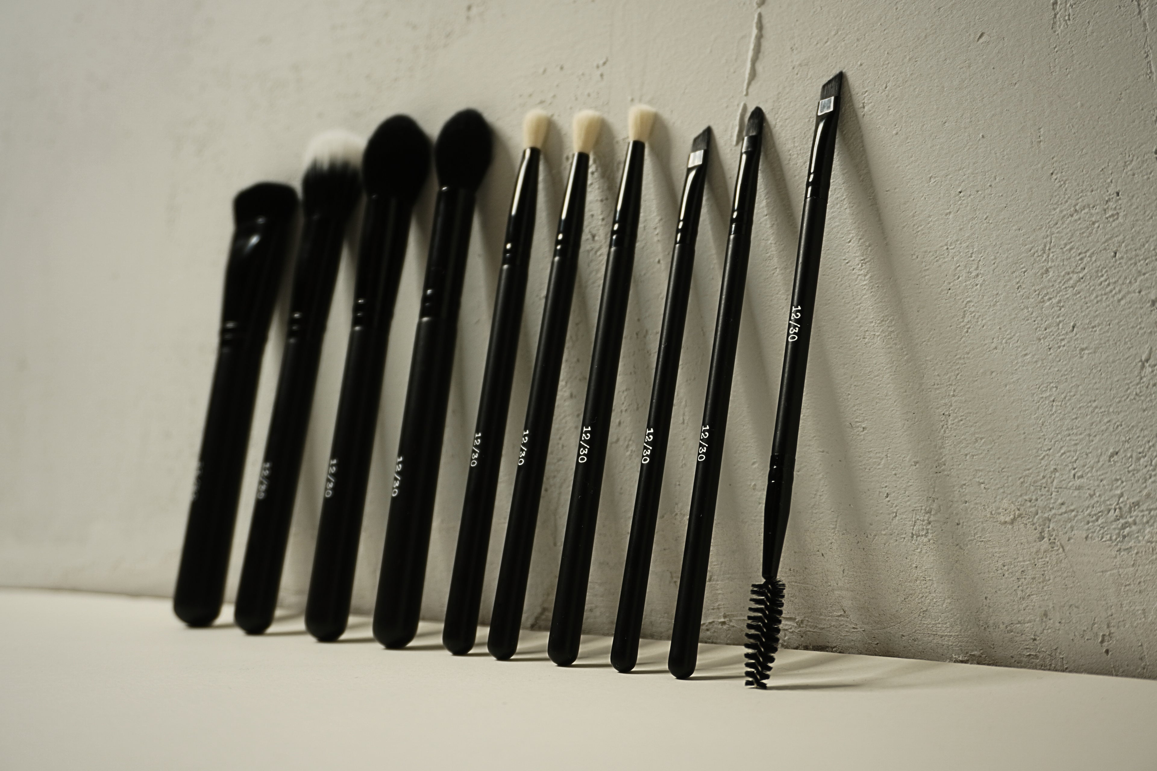The 12/30 Essential Set:  10-Piece Full Face Vegan Brushes